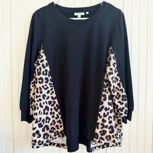 Chicos Zenergy Animal-Print Bungee Casual Chic Top - Size 2 - Comfortable